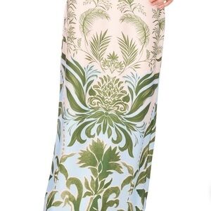 Parker Green and Cream Patterned Midi Skirt